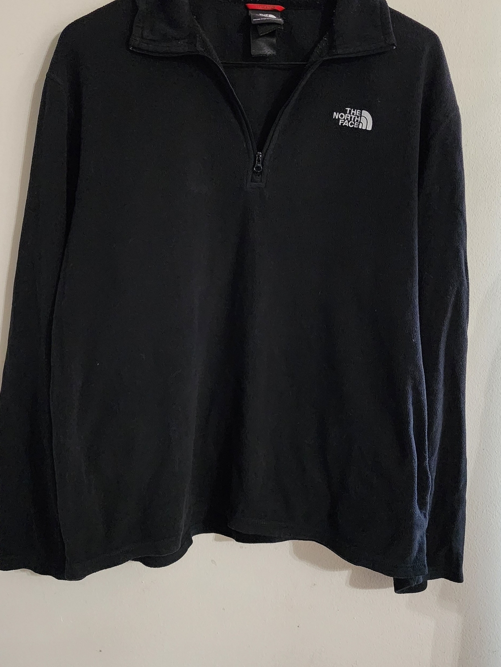 The North Face Polartec Classic Black 1/4 Zip Fleece Pullover Jacket Sz L/G
